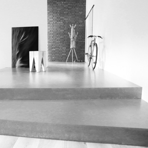 steffi b&uuml;hlmaier steffibuehlmaier - miele - commercial film set - concrete stairs