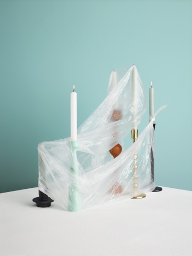 steffi b&uuml;hlmaier steffibuehlmaier - folie - chandle holders wrapped in membrane - jan burwick