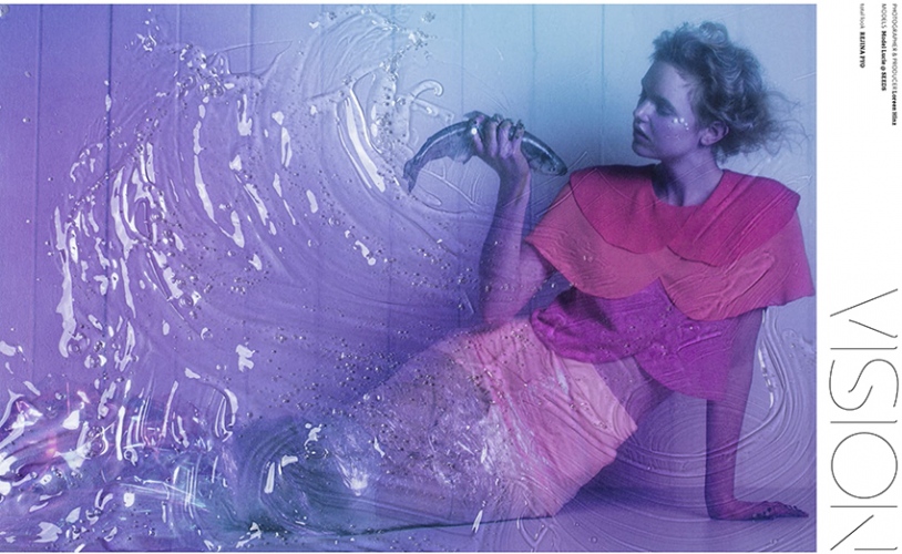 steffi b&uuml;hlmaier steffibuehlmaier - vision - fashion editorial - woman with fish - loreen hinz